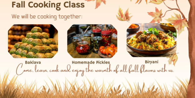 poster explaining the fall cooking class